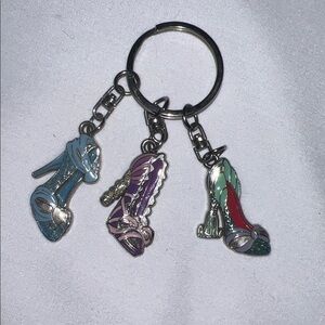 Disney Princess High Heels keychain charms Ariel, Cinderella, Rapunzel RARE